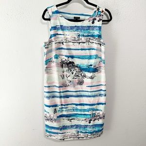 Talbots seaside harbor sheath dress 100% cotton size 8
